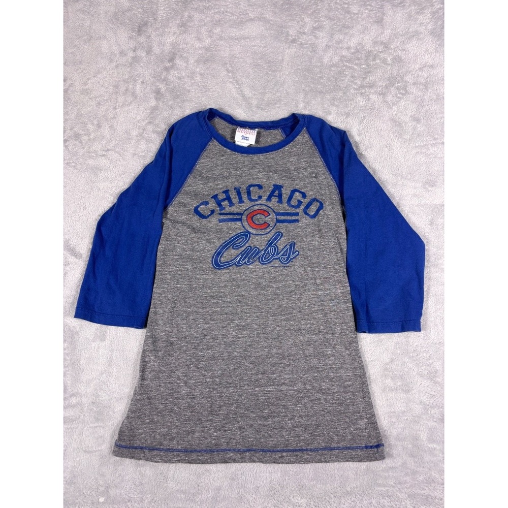 Campus Lifestyle Chicago Cubs MLB Baseball T-Shirt Womens M Gray 3/4 Sleeve